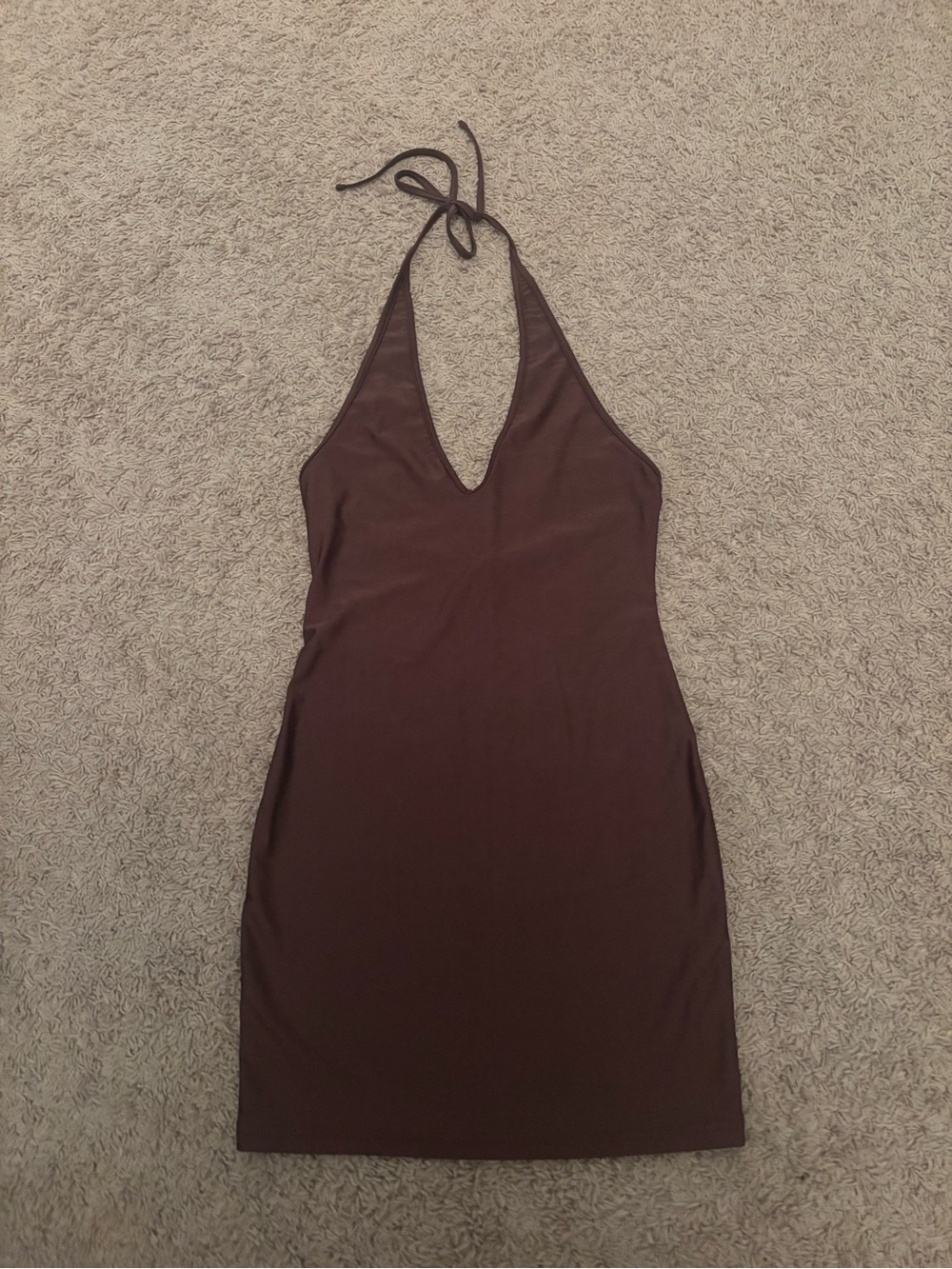 Lioness Chocolate Brown Halter Mini Dress